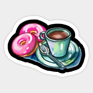 Coffee and donuts Sticker